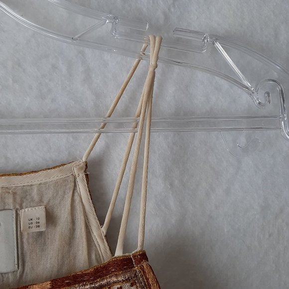 HD in Paris Anthropolgie Antique Look Lace Bohemian Beaded Tank Size 6 - Picture 9 of 16